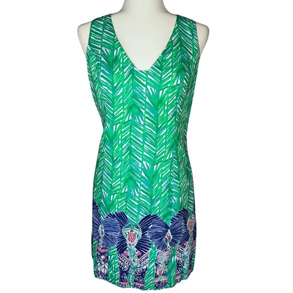 Lilly Pulitzer Costa Verde Elephant Print Shift Dress – Size 8, EUC - Picture 2 of 7